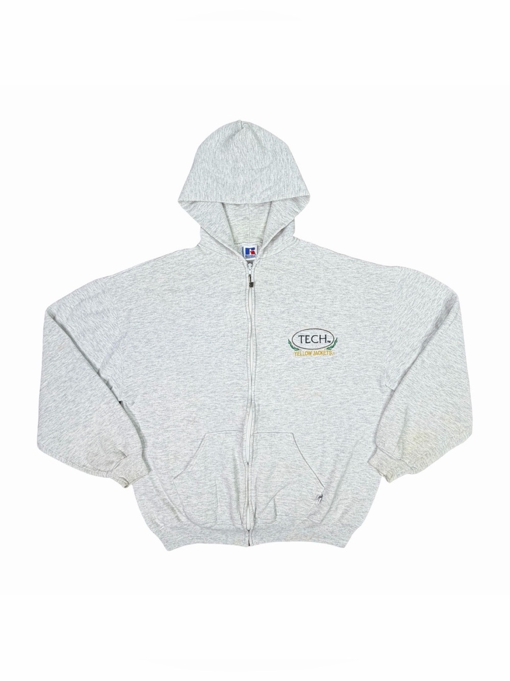 Vintage Russell Athletic Georgia Tech Yellow Jackets Full Zip Hoodie - Size XL